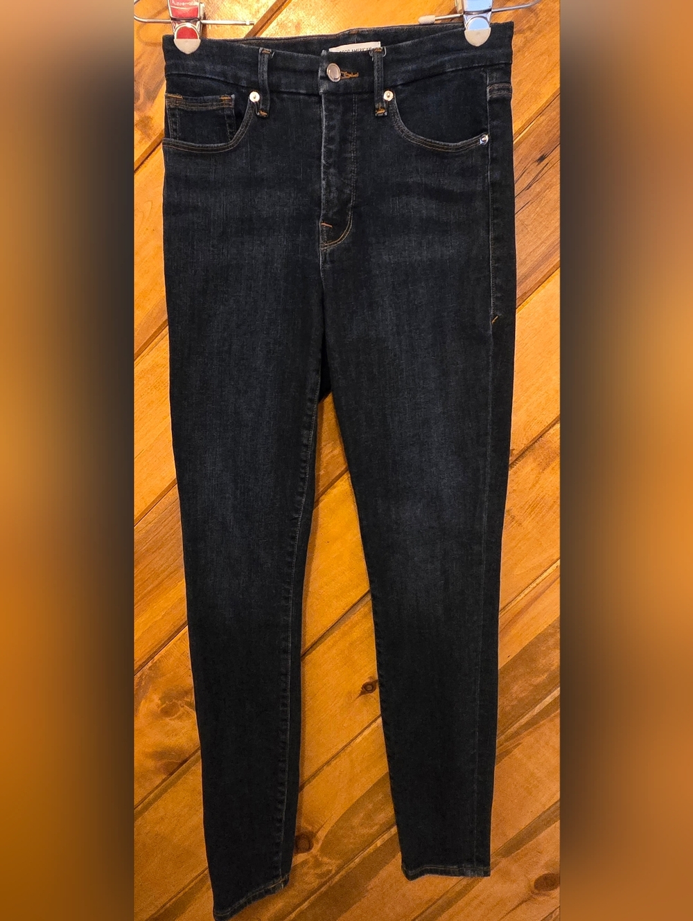Good American Black High-Rise Skinny Jeans